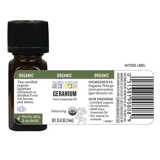 Organic Geranium Essential Oil 0.25 fl. oz.