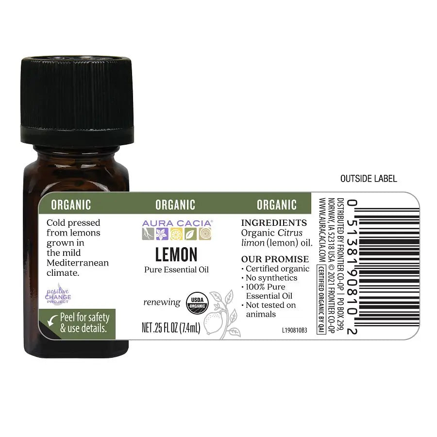 Organic Lemon Essential Oil 0.25 fl. oz.