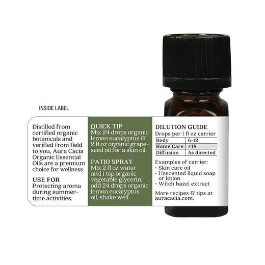 Organic Lemon Eucalyptus Essential Oil 0.25 fl. oz.