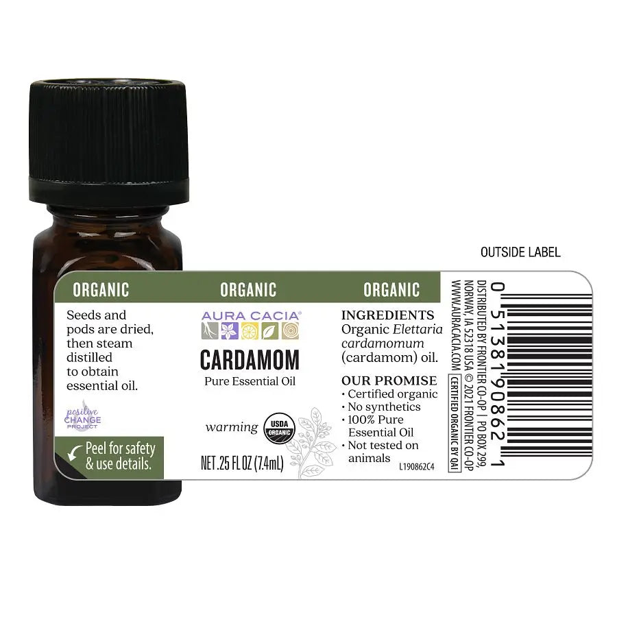 Organic Cardamom Essential Oil 0.25 fl. oz.