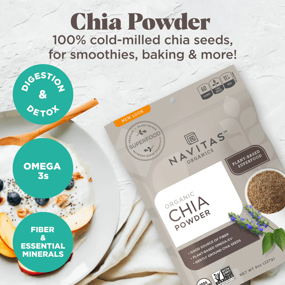 Navitas Organics Chia Powder, 8 oz