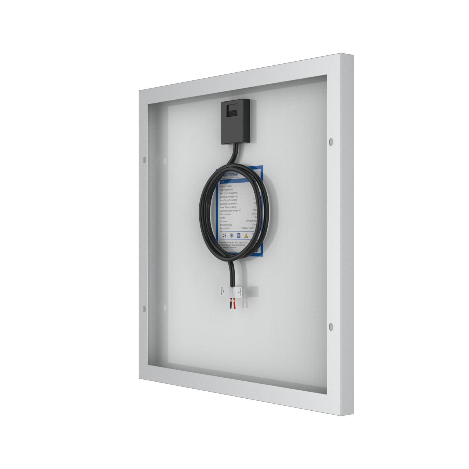 ACOPower 15W Poly Solar Panel for 12 Volt Battery Charging-34