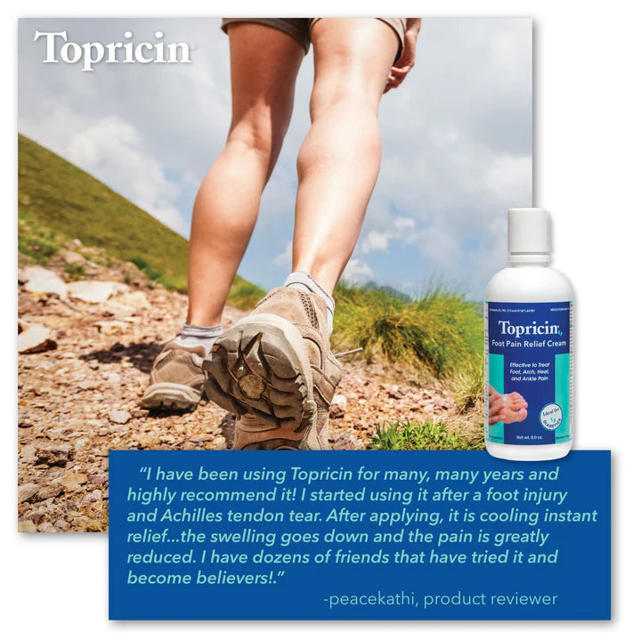 Topricin Foot Pain Relief Cream- 8 oz.