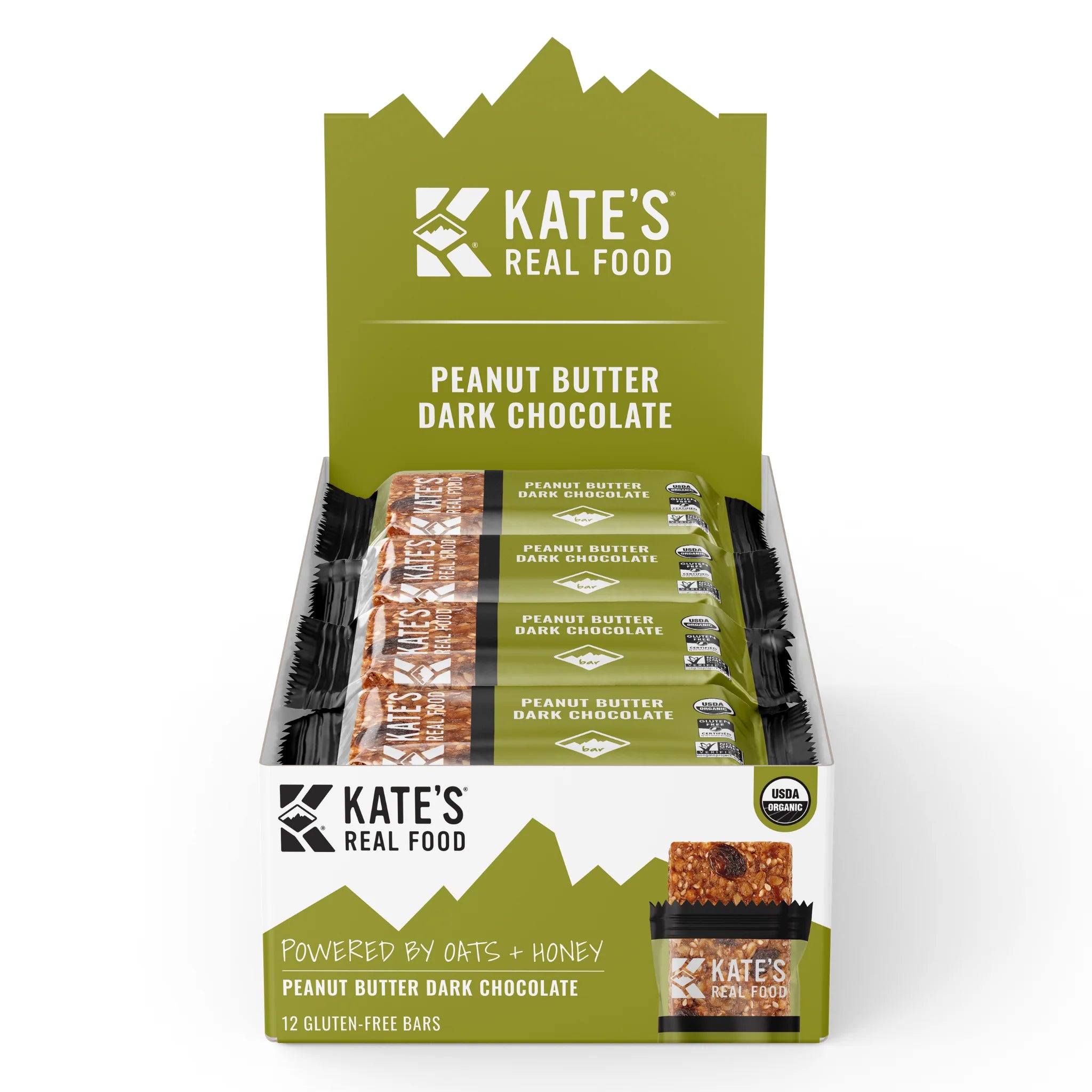 Kate's Real Food Peanut Butter Dark Chocolate Bars( 12 X 2.2 OZ )