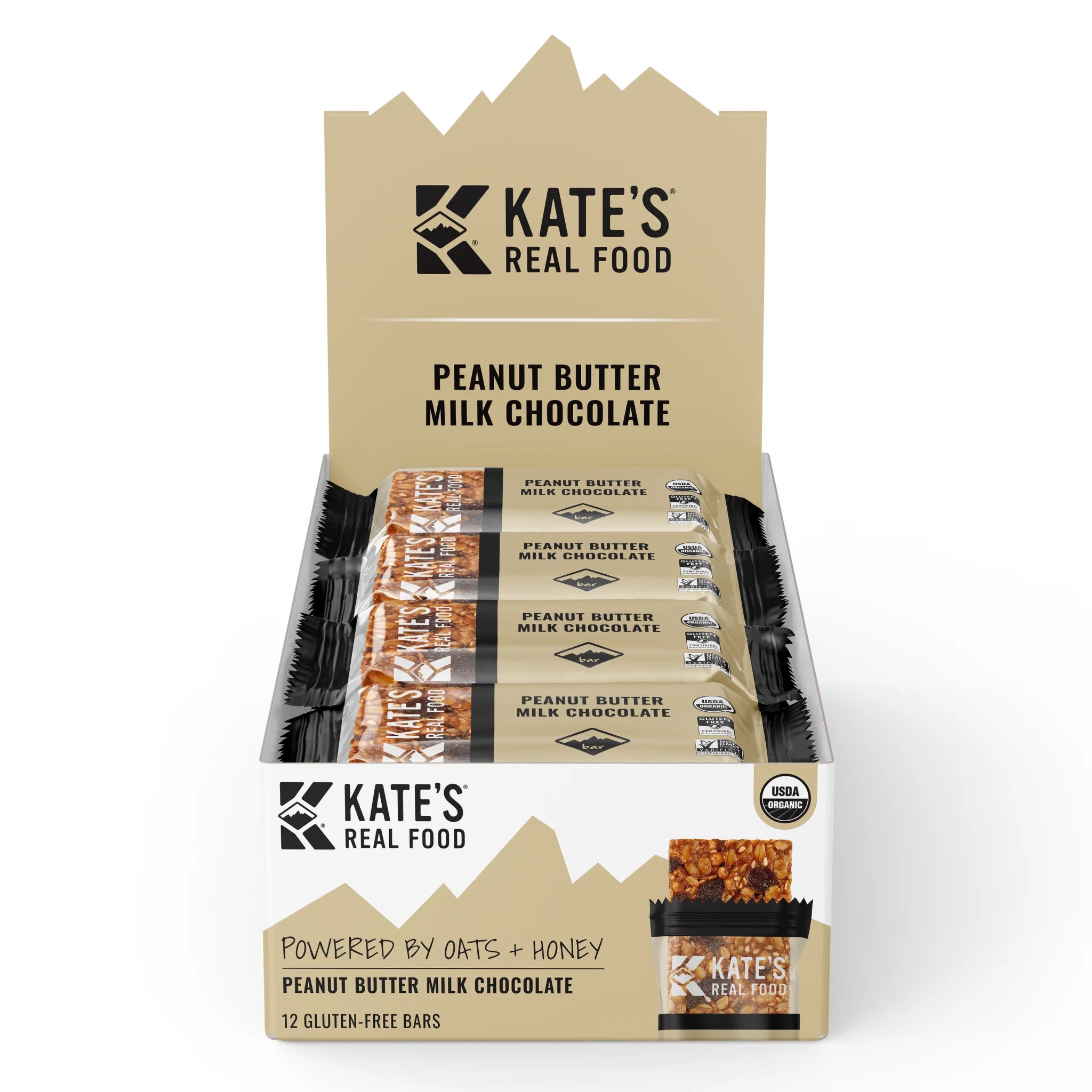 Kate's Real Food Creamy Milk Chocolate Peanut Butter Bars ( 12 X 2.2 OZ )