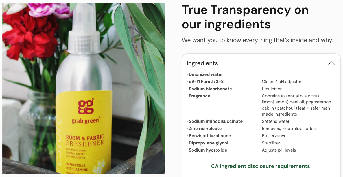 Grab Green Immortelle with Jasmine Room & Fabric Freshener