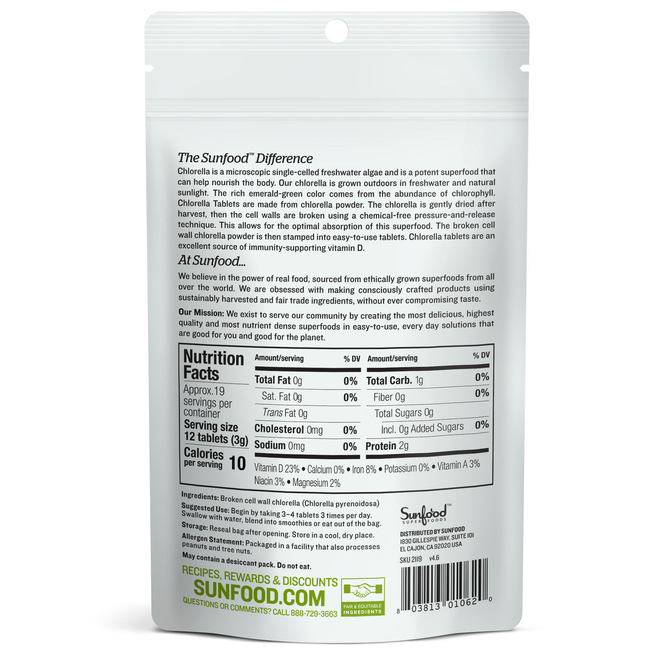 Sunfood Chlorella Tablets 2 oz