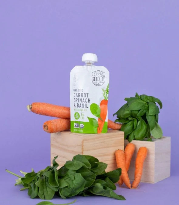 Serenity Kids Organic Carrot Spinach & Basil with Organic Olive Oil