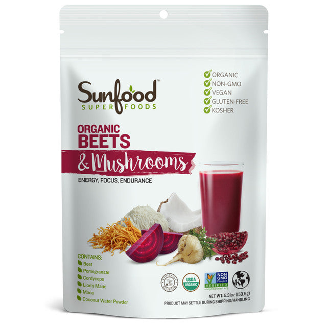 Sunfood Beets & Mushrooms Powder 5.31oz Organic
