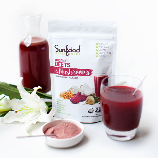 Sunfood Beets & Mushrooms Powder 5.31oz Organic