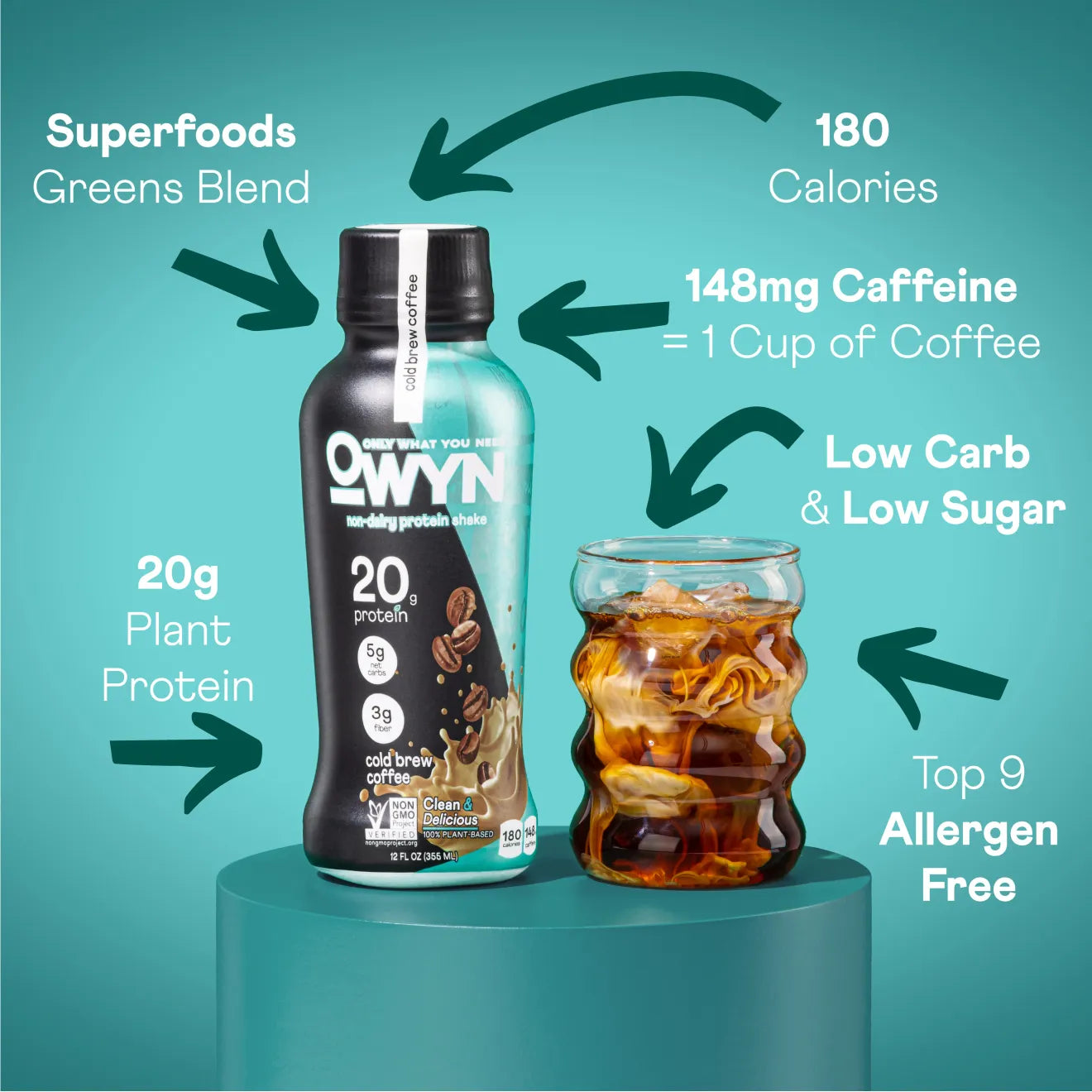OWYN Protein Drink Cold Brew Coffee( 12 X 12 OZ )