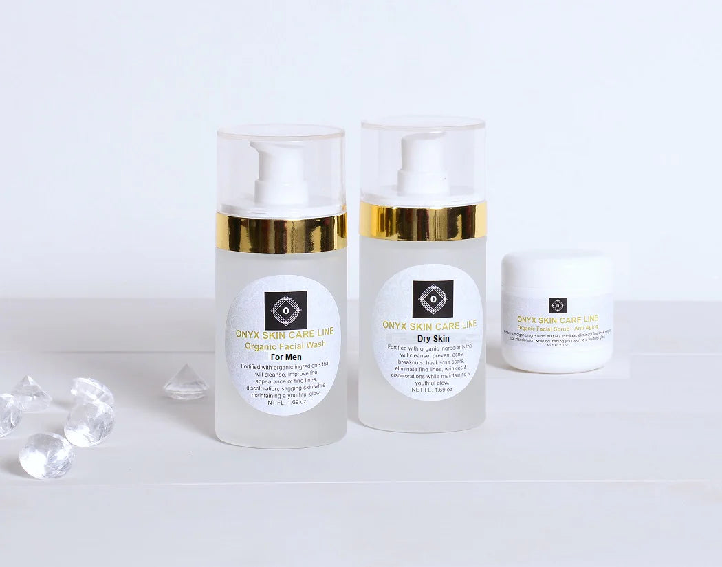 Three Step Facial Renewal and Cleansing System For Dry Skin - Facial Wash, Moisturizer & Scrub - For Men