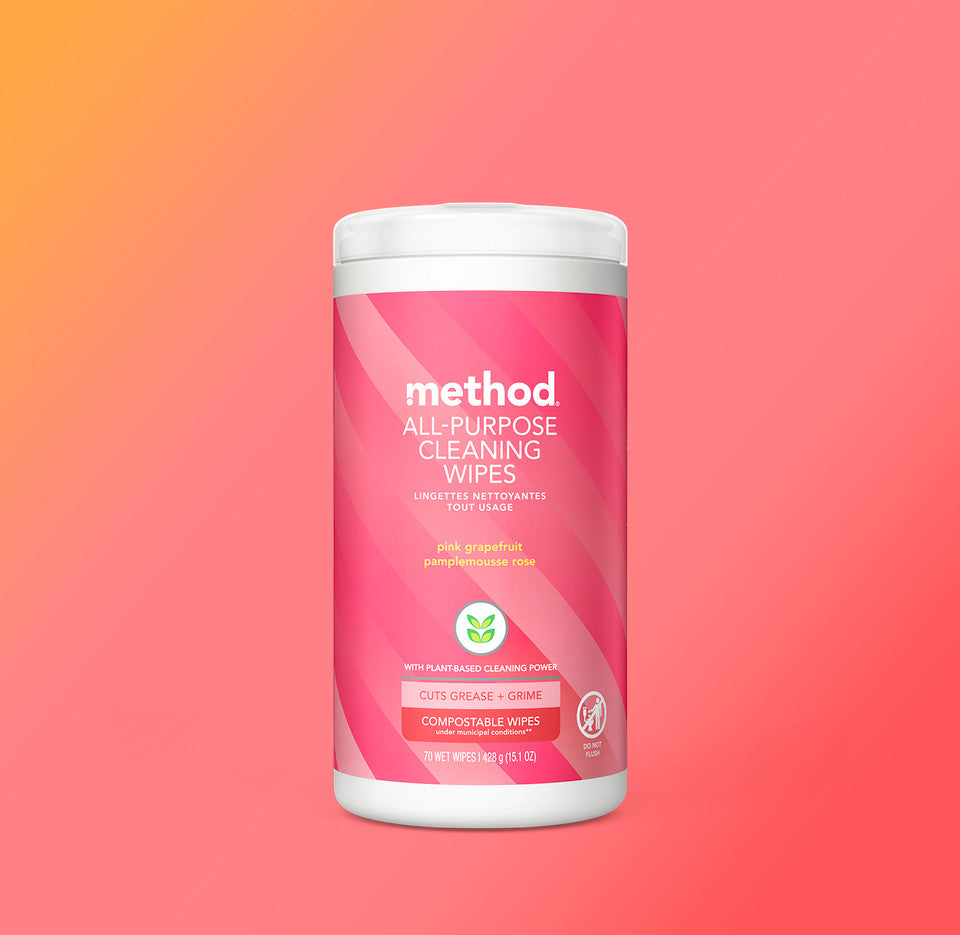 method pink grapefruit  all-purpose cleaning wipes