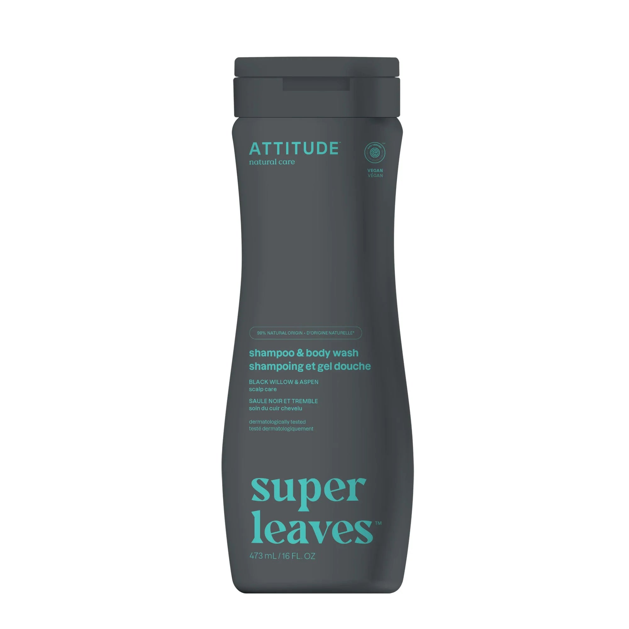 SUPER LEAVES„¢ 2-In-1 Shampoo and Body Wash Scalp Care Black Willow and Aspen 16 FL OZ