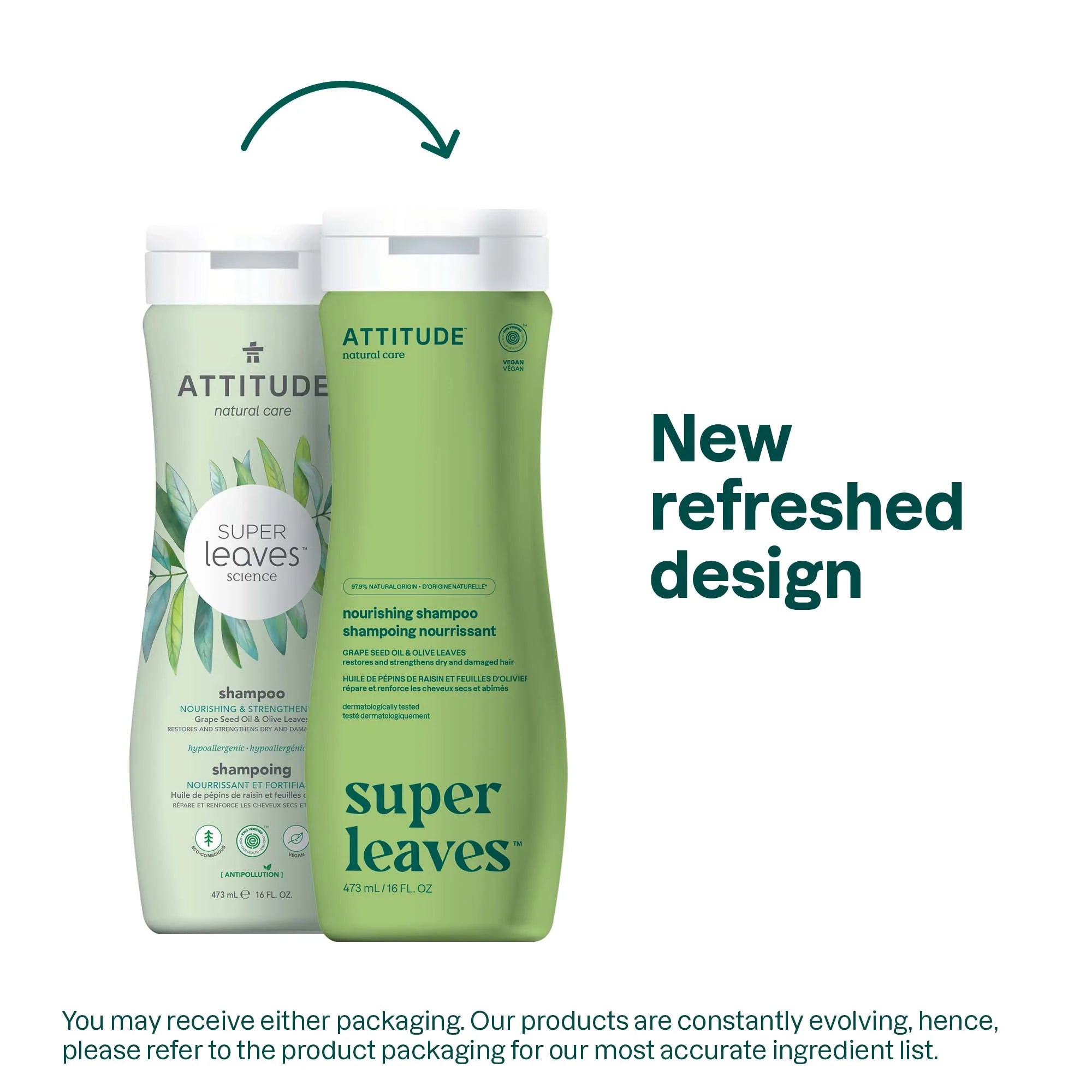 Attitude SUPER LEAVES„¢ Nourishing shampoo Grape seed oil and olive leaves | 16 FL. OZ. ( 1 X 16 OZ )