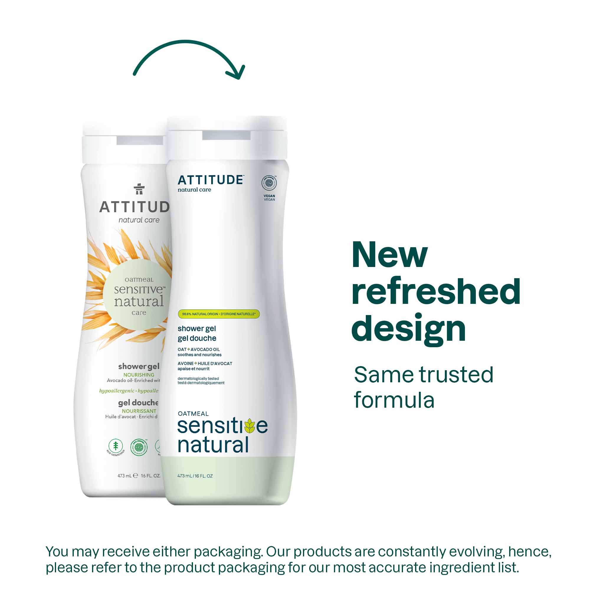 Attitude SENSITIVE SKIN  Shower gel Avocado oil