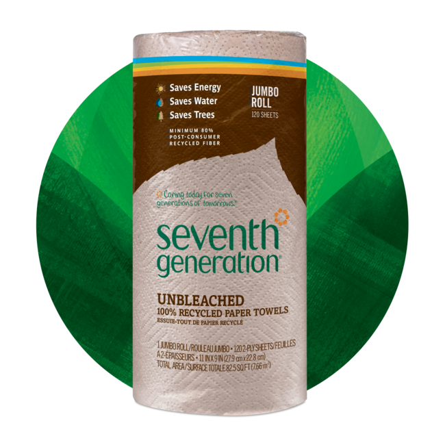 Seventh Generation 100% Recycled Paper Towels, Unbleached (30x120 CT)