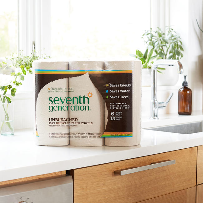 Seventh Generation 100% Recycled Paper Towels, Unbleached (30x120 CT)