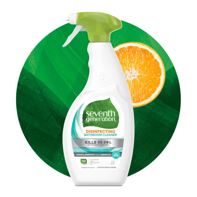 Seventh Generation Disinfecting Bathroom Cleaner - Lemongrass Citrus (8x26Oz)