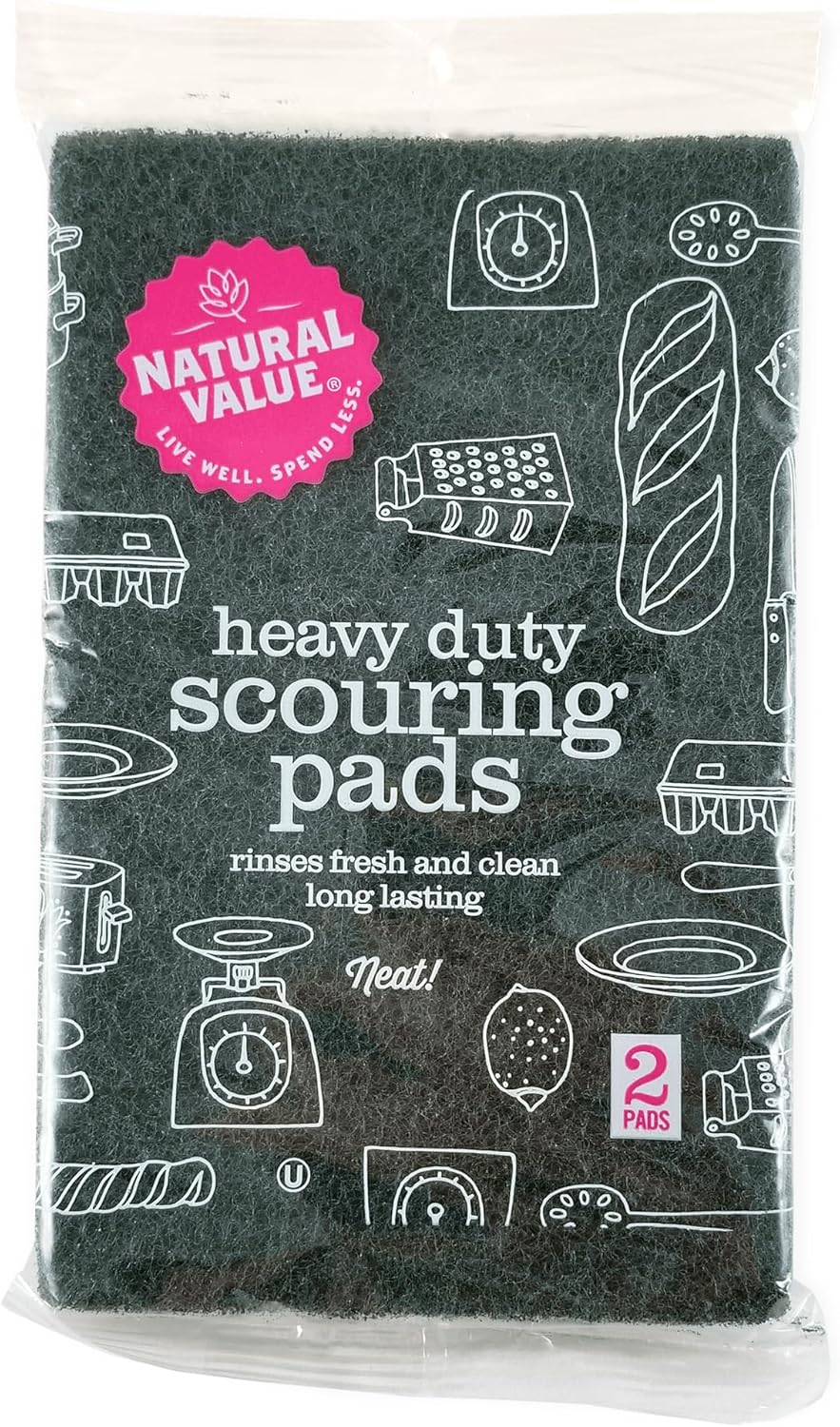 Natural Value Scouring Pad Sponge (24x2 CT)