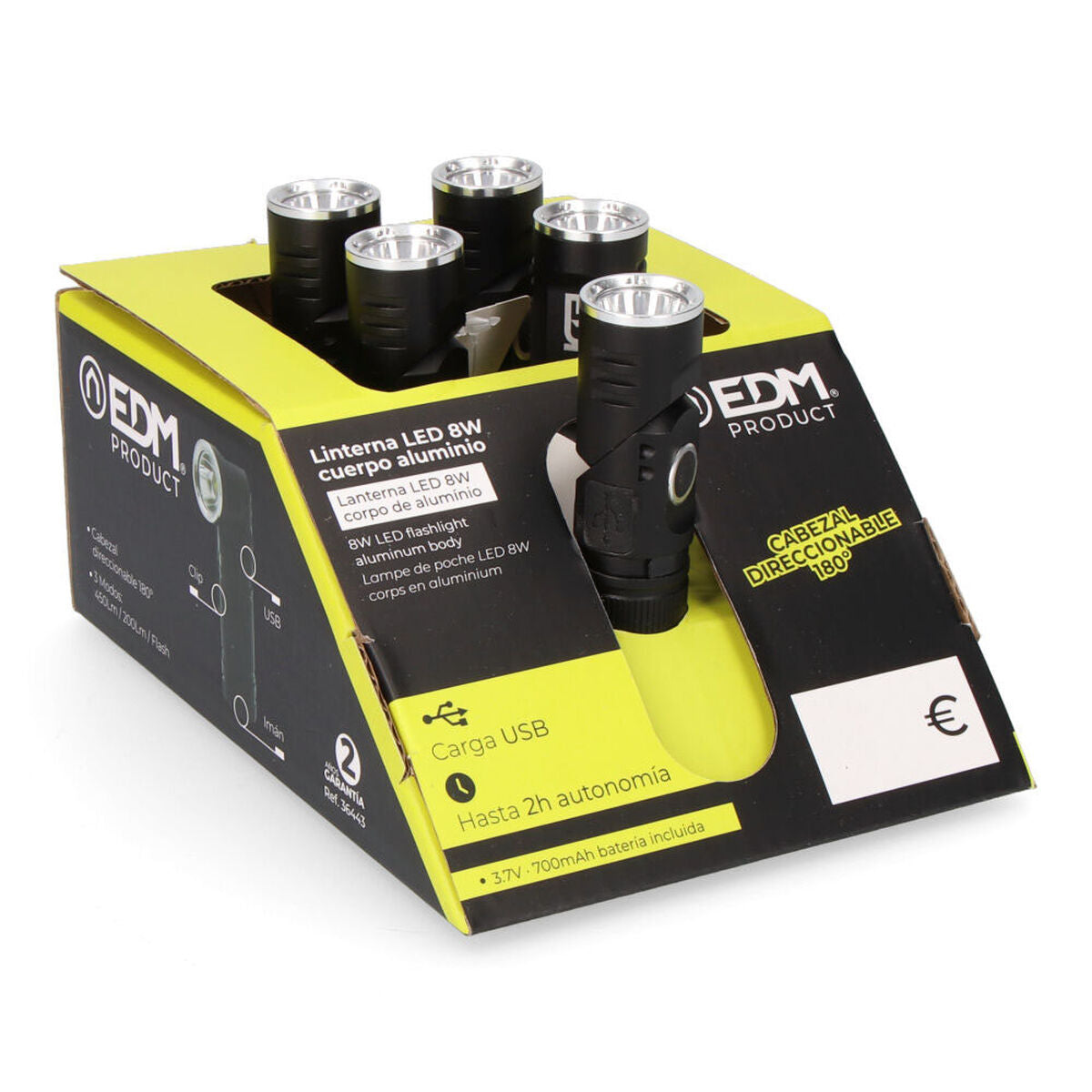 Svetilka LED EDM 36443 8 W 450 lm Vrtljivi nastavek Polnilen Mini-1