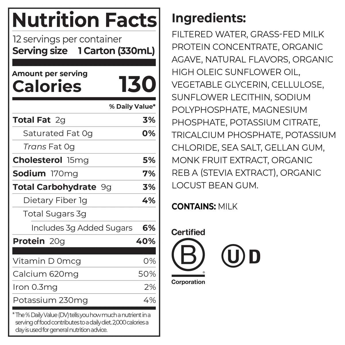 Orgain 20g Clean Protein Shake Vanilla Bean ( 12 X 11 OZ )