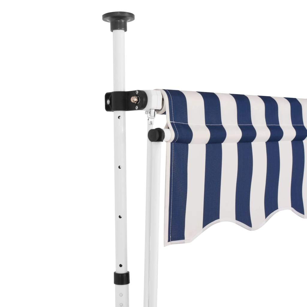 vidaXL Manual Retractable Awning Folding Stripes Awning Multi Colors/Sizes-4
