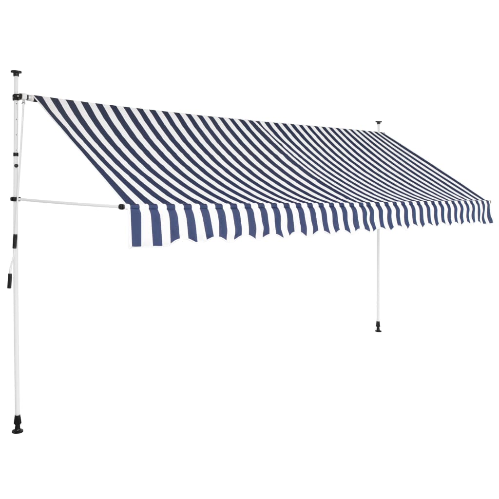 vidaXL Manual Retractable Awning Folding Stripes Awning Multi Colors/Sizes-15