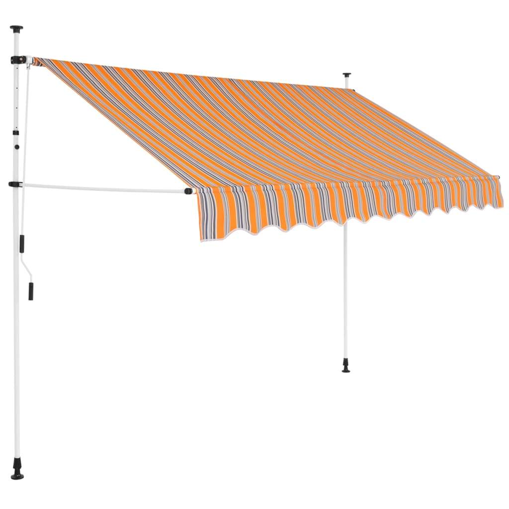 vidaXL Manual Retractable Awning Folding Stripes Awning Multi Colors/Sizes-30