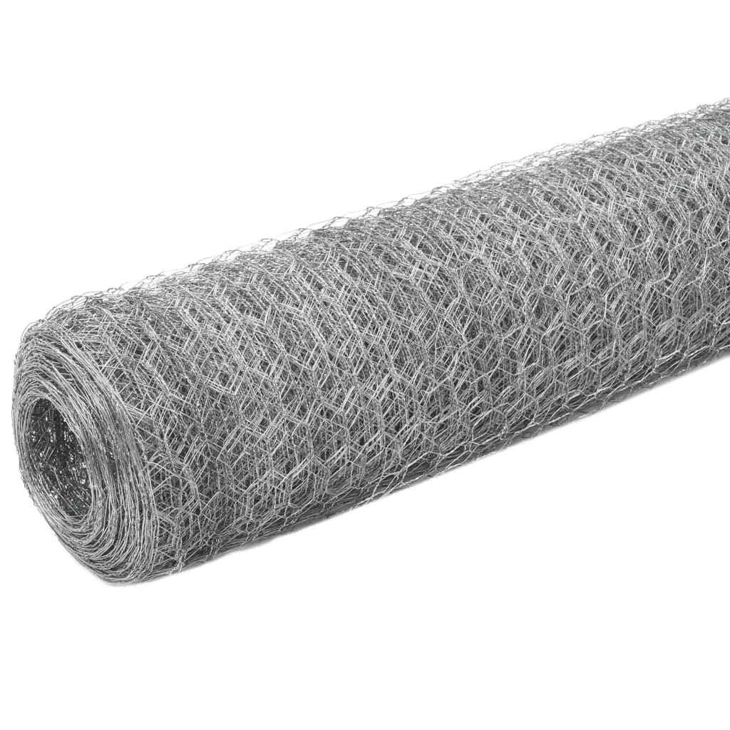 vidaXL Wire Netting Outdoor Wire Fence Mesh Screen Galvanized Steel Silver-22
