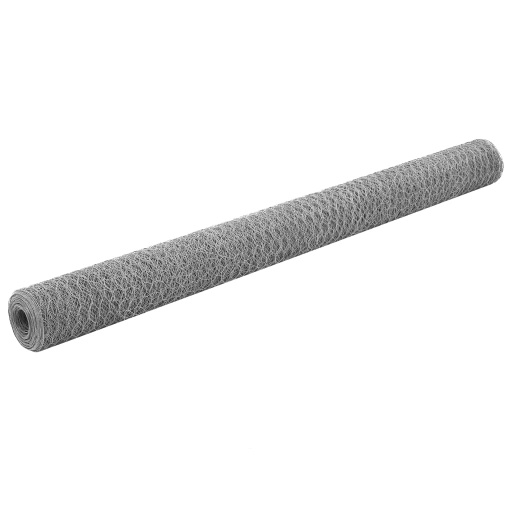 vidaXL Wire Netting Outdoor Wire Fence Mesh Screen Galvanized Steel Silver-25