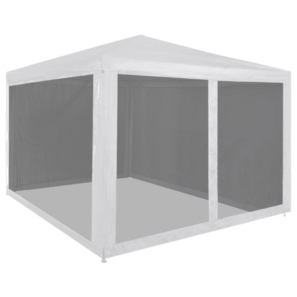 vidaXL Party Tent with 4 Mesh Sidewalls White Pavilion Marquee Multi Sizes-49