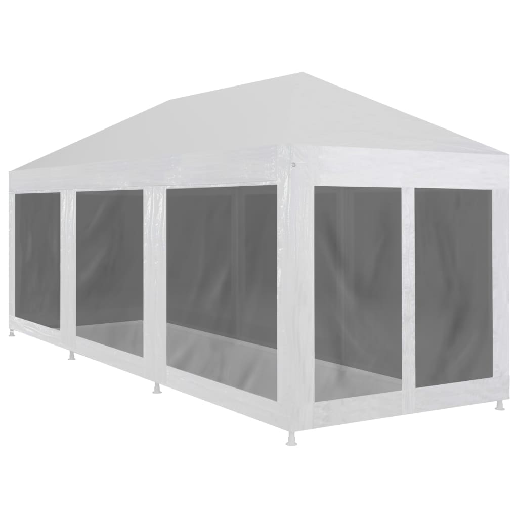 vidaXL Party Tent with 4 Mesh Sidewalls White Pavilion Marquee Multi Sizes-45