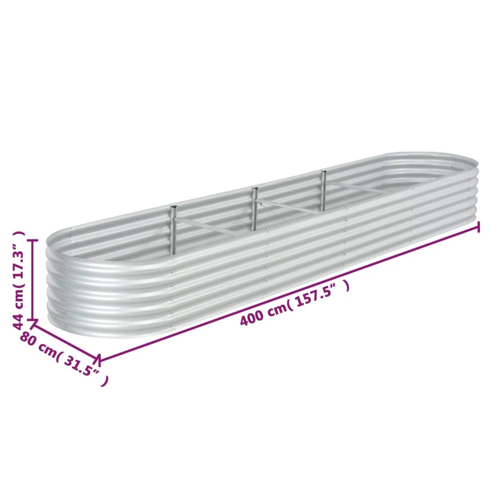 vidaXL Raised Garden Bed Raised Flower Bed Raised Garden Box Galvanized Steel-4