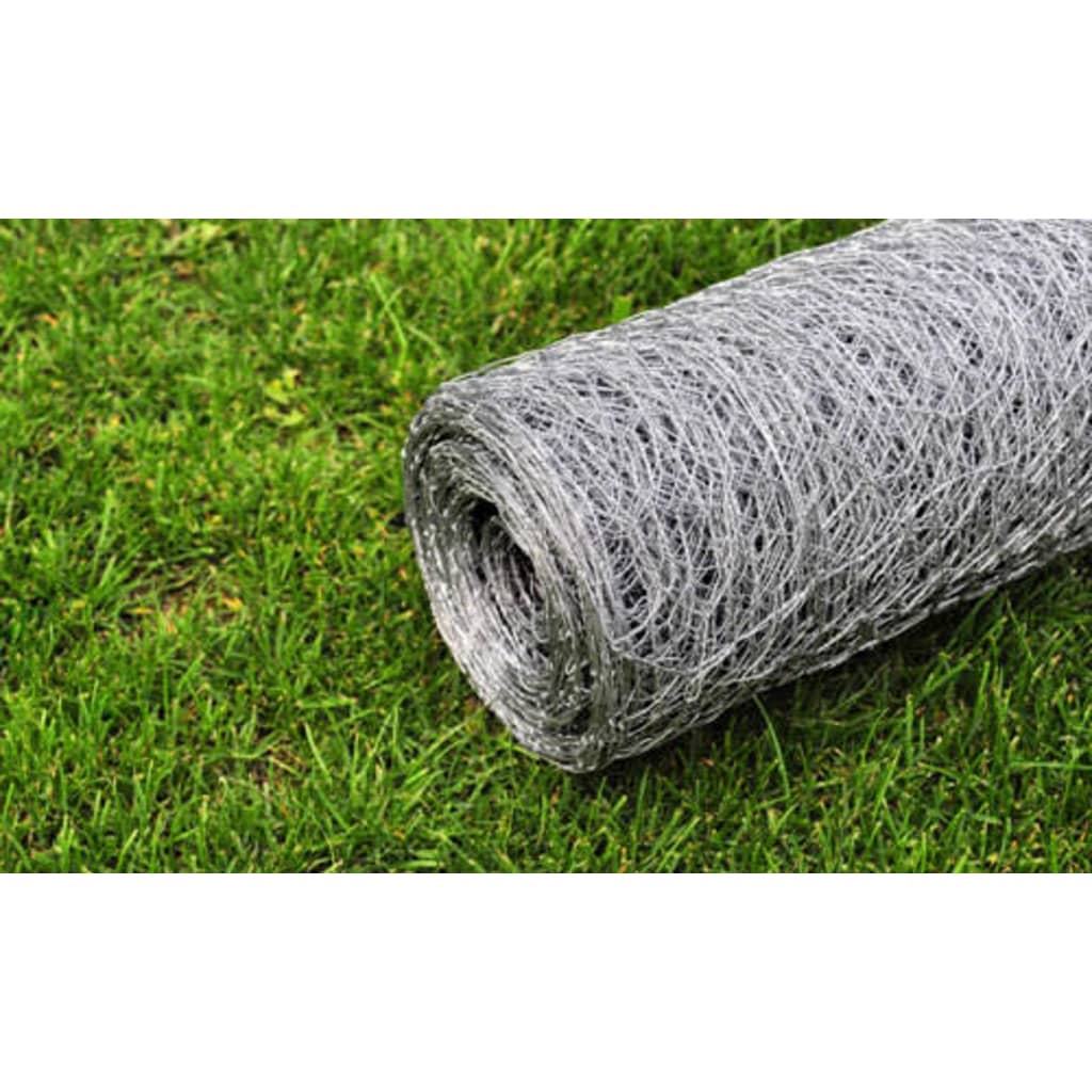 vidaXL Wire Netting Outdoor Wire Fence Mesh Screen Galvanized Steel Silver-2