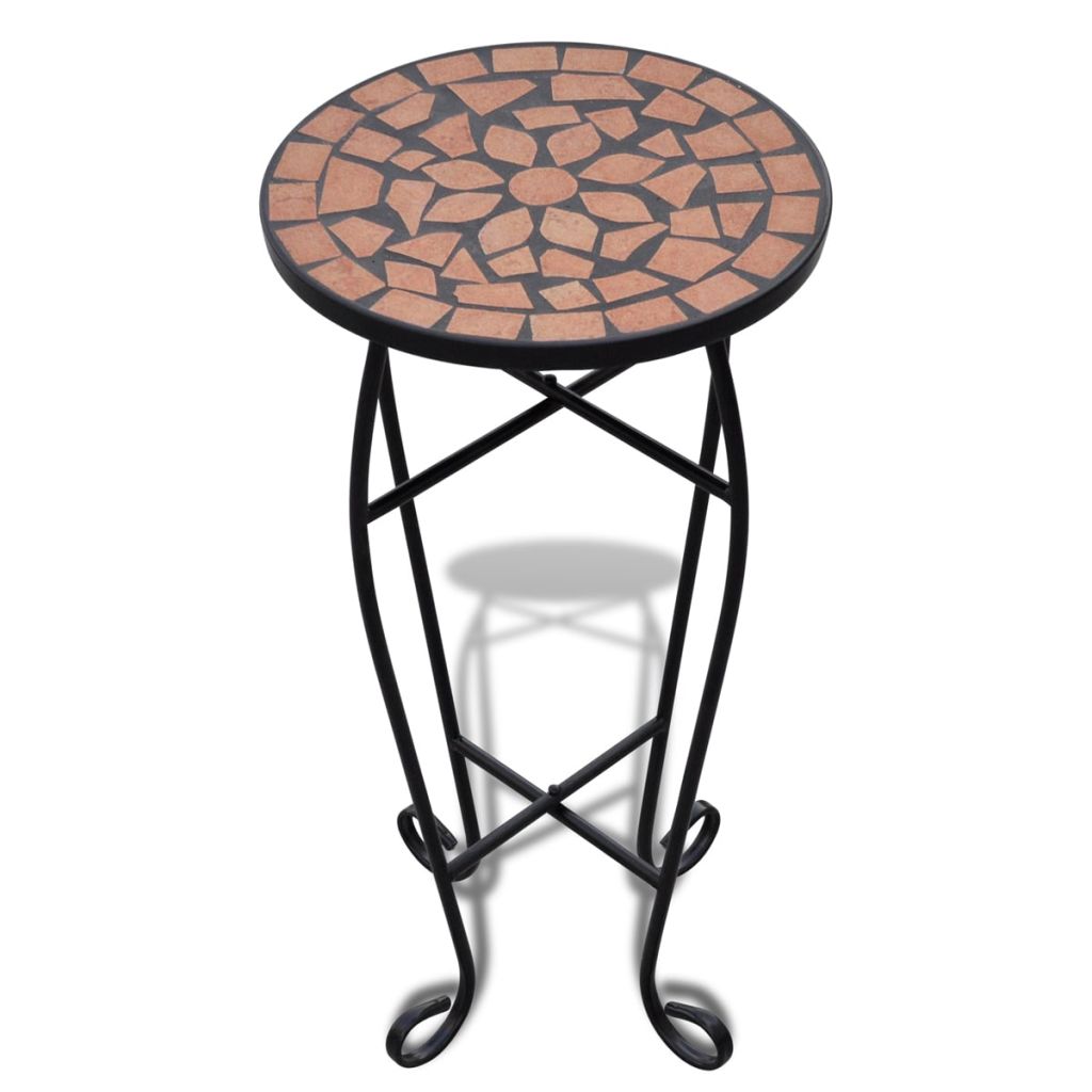 vidaXL 1/3x Mosaic Tables Ceramic End Table Balcony Flower Stand Multi Colors-1