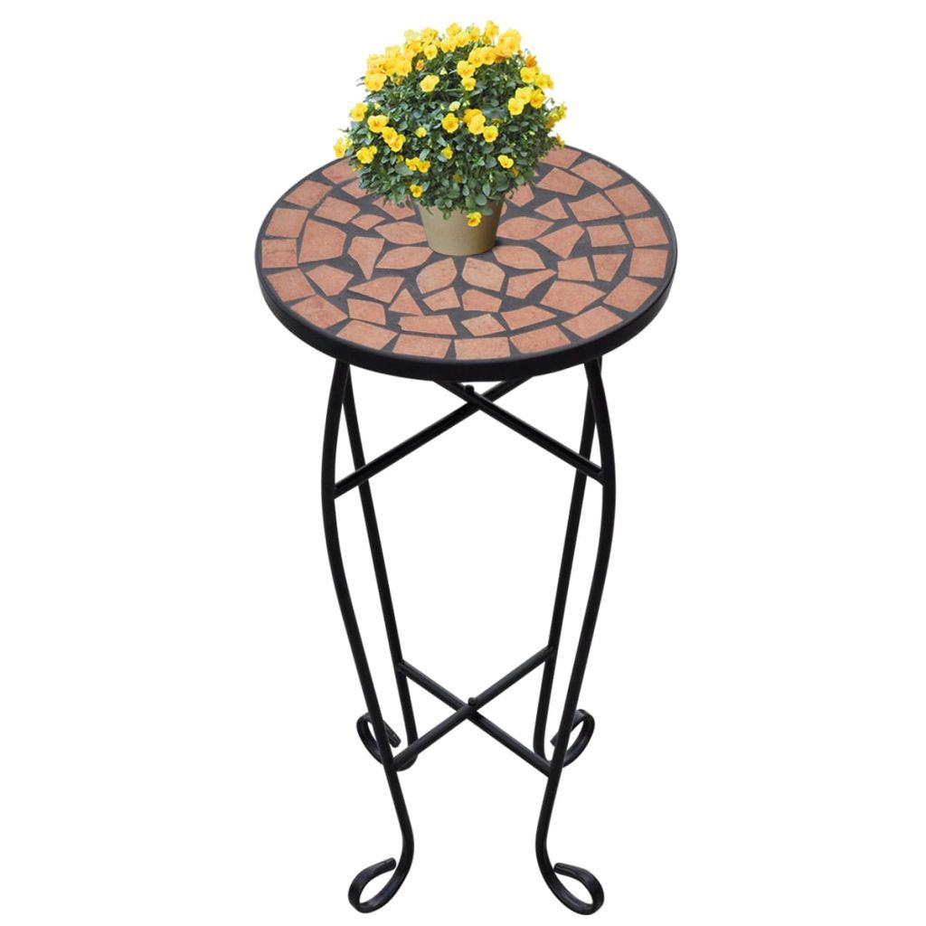 vidaXL 1/3x Mosaic Tables Ceramic End Table Balcony Flower Stand Multi Colors-0