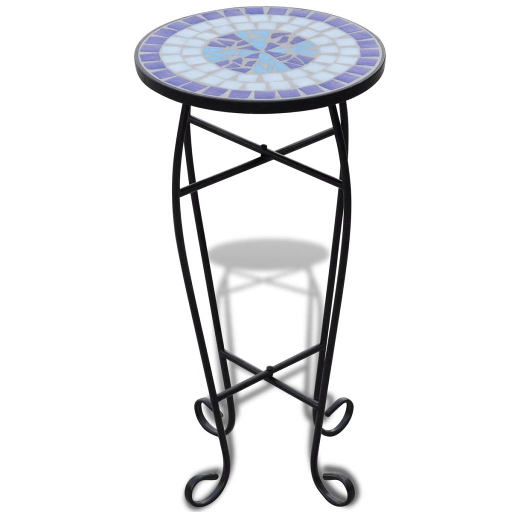 vidaXL 1/3x Mosaic Tables Ceramic End Table Balcony Flower Stand Multi Colors-4
