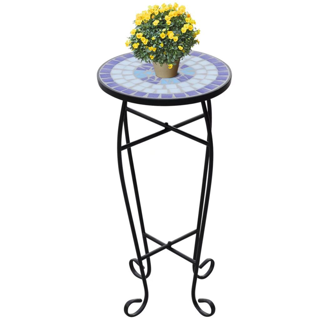 vidaXL 1/3x Mosaic Tables Ceramic End Table Balcony Flower Stand Multi Colors-3