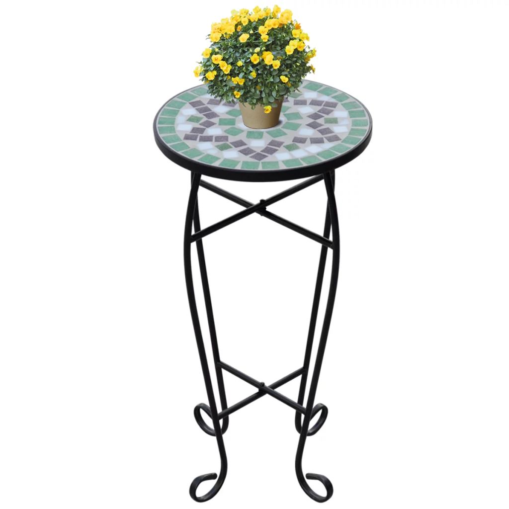 vidaXL 1/3x Mosaic Tables Ceramic End Table Balcony Flower Stand Multi Colors-9