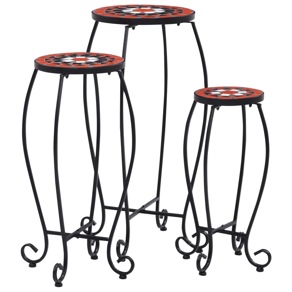 vidaXL 1/3x Mosaic Tables Ceramic End Table Balcony Flower Stand Multi Colors-21