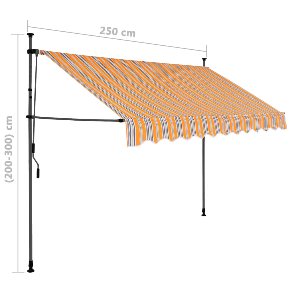 vidaXL Retractable Awning with Hand Crank and LEDs Sunshade Patio Shelter-4