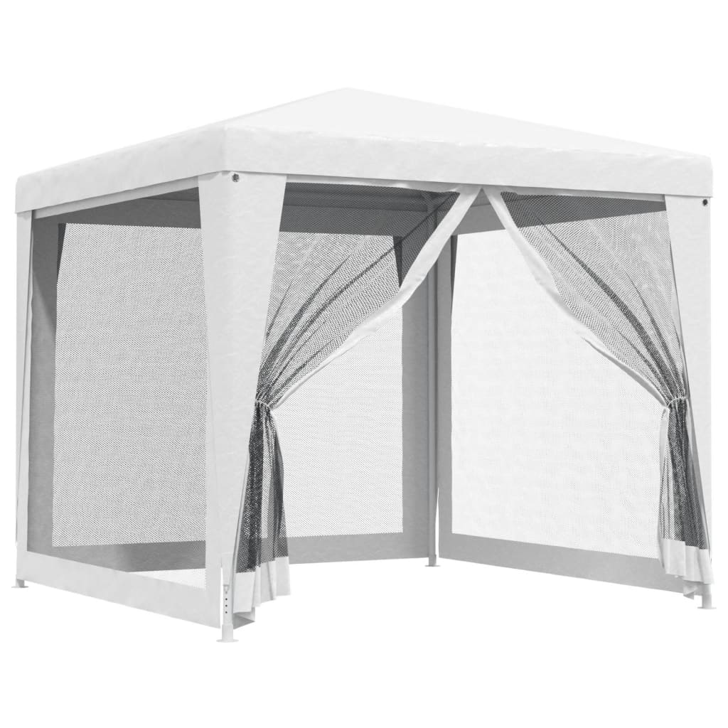vidaXL Party Tent with 4 Mesh Sidewalls White Pavilion Marquee Multi Sizes-41