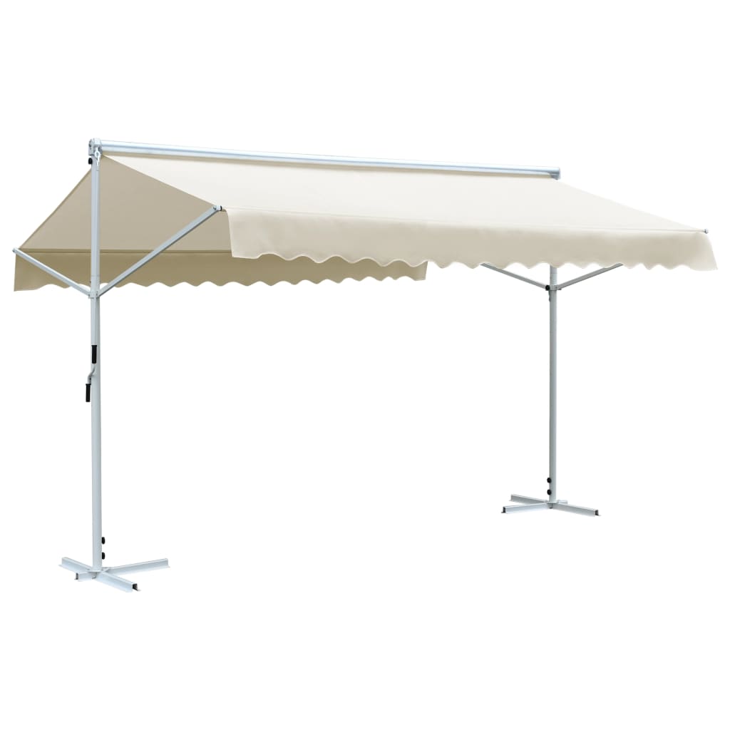 vidaXL Free Standing Awning Outdoor Umbrella Anthracite/Cream Multi Sizes-21
