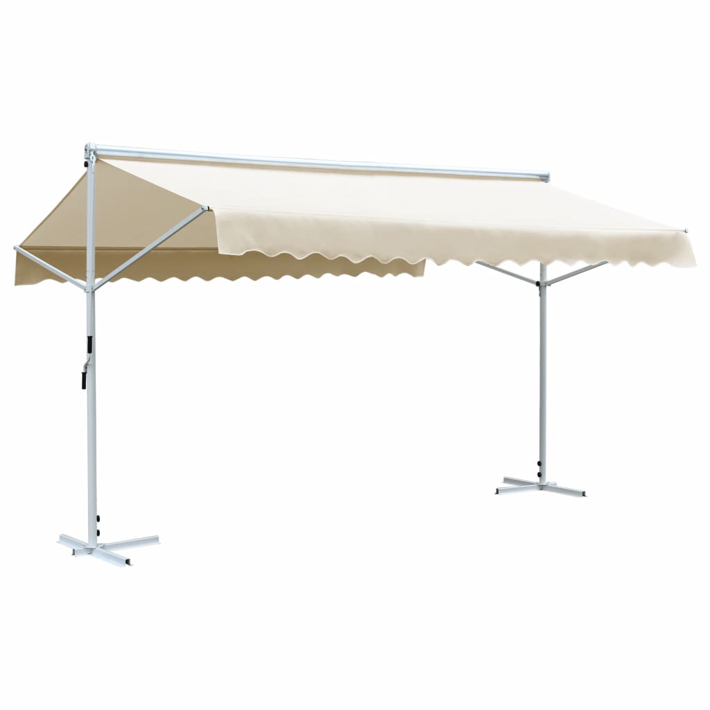 vidaXL Free Standing Awning Outdoor Umbrella Anthracite/Cream Multi Sizes-3