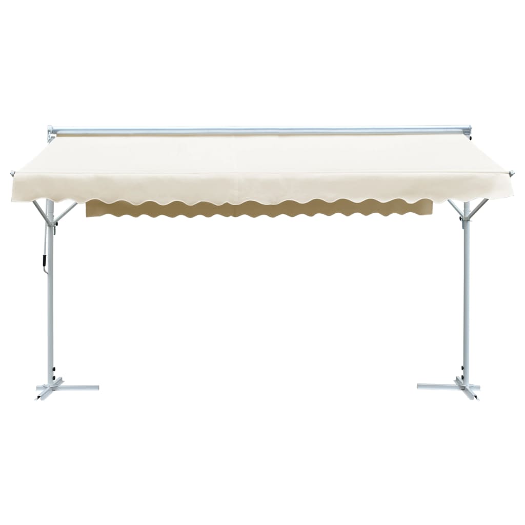 vidaXL Free Standing Awning Outdoor Umbrella Anthracite/Cream Multi Sizes-4