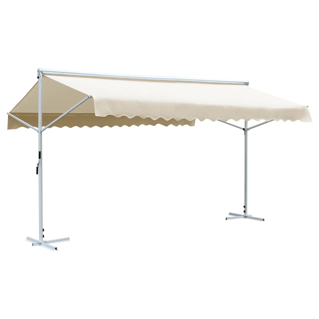 vidaXL Free Standing Awning Outdoor Umbrella Anthracite/Cream Multi Sizes-6