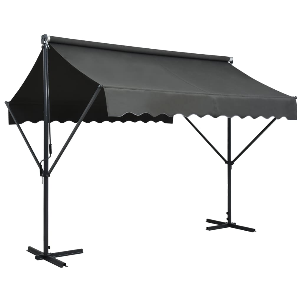 vidaXL Free Standing Awning Outdoor Umbrella Anthracite/Cream Multi Sizes-9