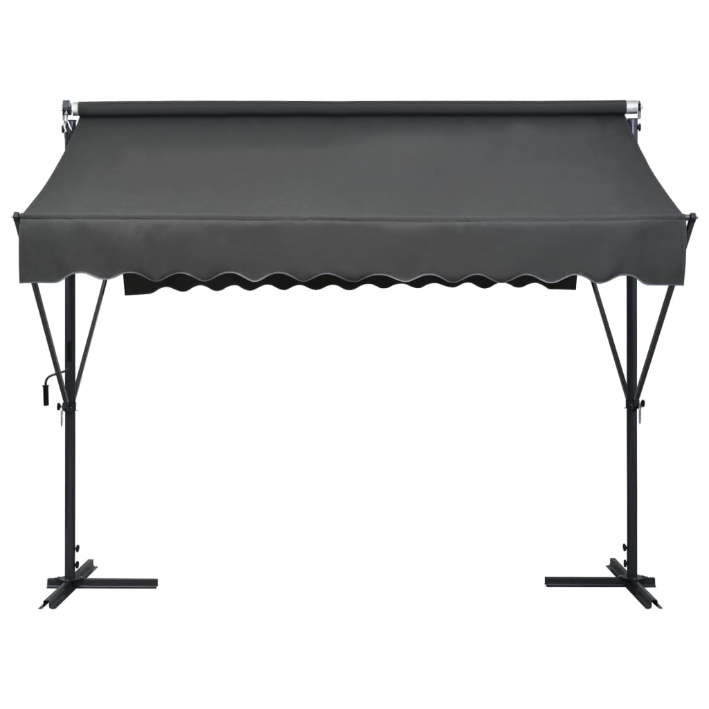 vidaXL Free Standing Awning Outdoor Umbrella Anthracite/Cream Multi Sizes-10