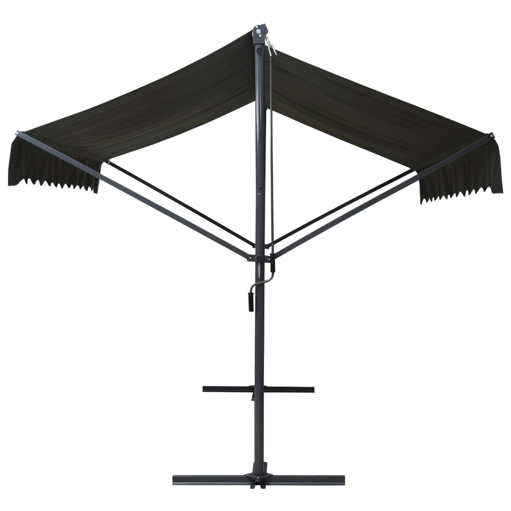 vidaXL Free Standing Awning Outdoor Umbrella Anthracite/Cream Multi Sizes-11